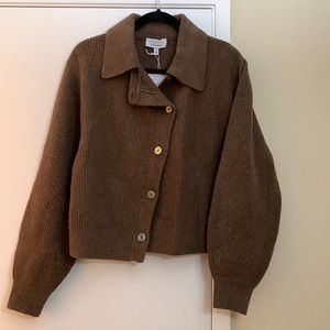 And other stories brown cropped cardigan size M new with tag